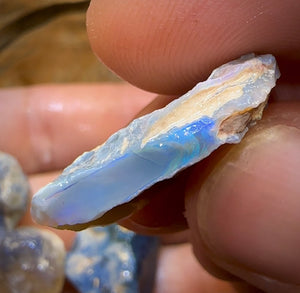 98.8cts - 4x Lightning Ridge Crystal, Dark and Black Opal Rough - Opal Whisperers