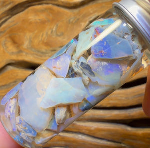 62cts - Rare Mintabie Rough Opal Vial. South Australian Opal