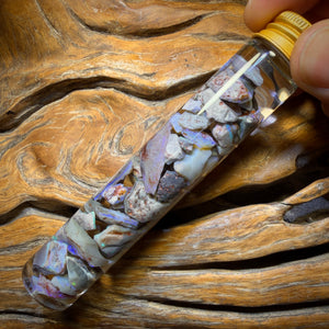 120.9cts - Lightning Ridge Dark Opal Vial