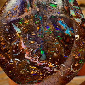 Bargain Banger Card of the Night! 79.8cts - “Art of Opal” Top Tribal Queensland Boulder Opal from Yowah. Electric Colour AND Double Sided!