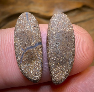 4.9cts - Wonderful Australian Boulder Opal Doublet Pair - Opal Whisperers