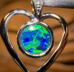 14k White Gold - Queensland Boulder Opal Doublet Pendant