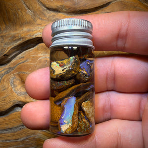 77.1cts - Jar of Yowah Nut Opal Rough w/ Fossil Opal