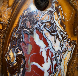 37 x 27mm - Drilled Boulder Opal Pendant w/ Eco Friendly Vegan Cord