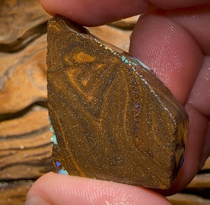 100.2cts - Australian Boulder Opal Rough Preform. Natural Split - Opal Whisperers