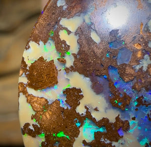 37 x 21mm - Drilled Boulder Opal Necklace. Reef Pattern - Opal Whisperers