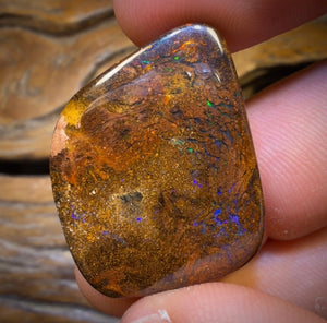 46.2cts - Queensland Boulder Opal. Bubbleband Formation With Red