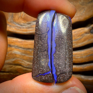 78.9cts - Australian Boulder Seam Opal Pair. Natural Split