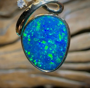14k Gold - Australian Boulder Opal Doublet Pendant - Opal Whisperers