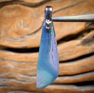 Sterling Silver - Australian Boulder Opal Doublet Pendant