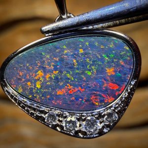 Sterling Silver - Queensland Boulder Opal Doublet Pendant