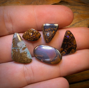 32.6cts - 5x Mixed Australian Boulder Opal’s. Wholesale Dealers Parcel