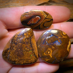 161.6cts - 3x Australian Tribal Boulder Opal’s. Wholesale Dealers Parcel $1/Ct Bargain