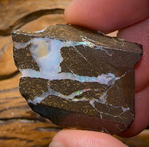 104.1cts - “Carvers Delight”Australian Boulder Opal Rough Preform. Natural Split - Opal Whisperers