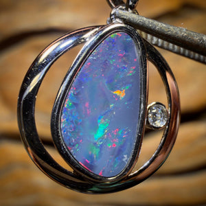 Sterling Silver - Australian Boulder Opal Doublet Pendant