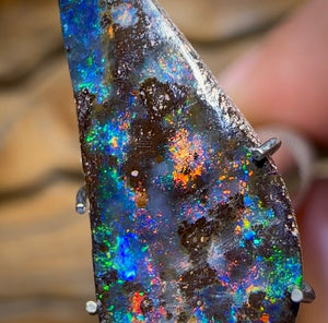 3.7cts - Queensland Boulder Black Opal from Winton - Opal Whisperers