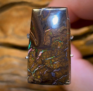 11,1 carats - Opale Boulder tribale du Queensland de Koroit