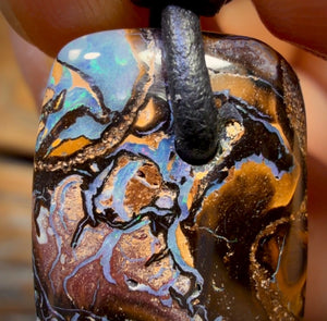 26 x 14mm - Drilled Tribal Queensland Boulder Opal Necklace