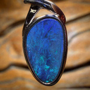 🔨 AUCTION 🔨 Sterling Silver - Queensland Boulder Opal Doublet Pendant