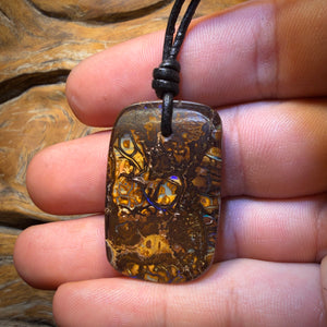 37 x 23mm - Drilled Tribal Queensland Boulder Opal Necklace
