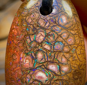 30 x 16mm - Drilled Australian Tight Tribal Boulder Opal Necklace