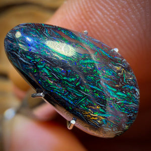 7.1cts - Most Awesome Tight Bamboo Tribal Yowah Nut Opal. Australian Boulder Opal