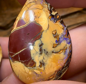 62.1cts - Yowah Nut Opal Pair. Best Double Sided TRIBAL PATTERN - Opal Whisperers