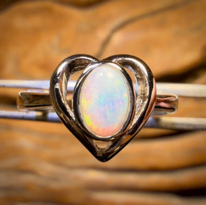 Sterling Silver - South Australian Crystal Opal Ring
