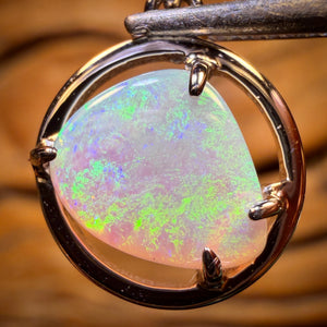 Sterling Silver - Solid South Australian Crystal Opal Pendant