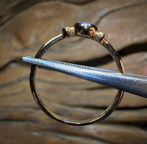 14k Gold - Queensland Boulder Doublet Opal Ring with Diamonds - Opal Whisperers