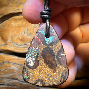33 x 24mm - Drilled Tribal Queensland Boulder Opal Necklace