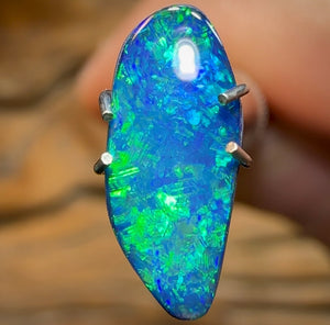 1.1cts - Lightning Ridge Black Opal Doublet - Opal Whisperers
