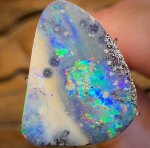 7.95cts - Electric Landscape Australian Boulder Seam Opal Picture Stone - Opal Whisperers