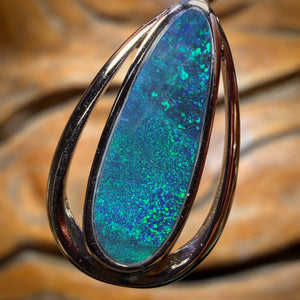 Sterling Silver - Queensland Boulder Opal Doublet Pendant