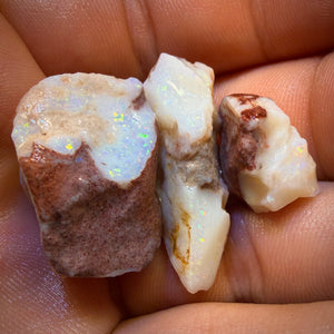 75.1cts - 3x South Australian White Opal Rough Parcel