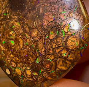 29.3cts - Tribal Yowah Nut Opal. Electric Green