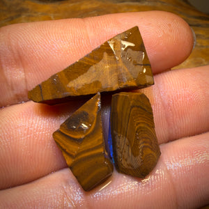 🔒40.1cts - 3x Australian Boulder Seam Opal Rubs Parcel
