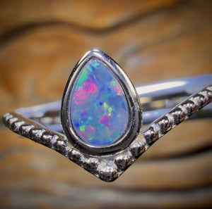 Sterling Silver - Queensland Boulder Opal Doublet Ring