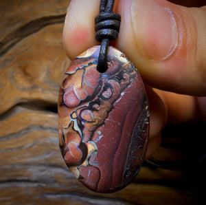 33 x 20mm - Drilled Tribal Queensland Boulder Opal Necklace