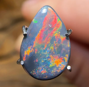1.3cts - Australian Red on Black Opal from Lightning Ridge - Opal Whisperers