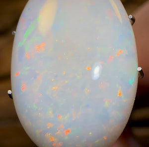 11.8cts - Traditional Oval Cut, South Australian White Opal from Coober Pedy - Opal Whisperers