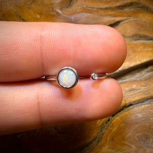 Sterling Silver - South Australian White Opal Ring