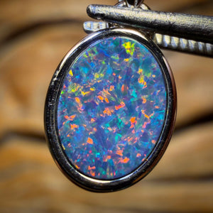 Wild Card! Sterling Silver - Queensland Boulder Opal Doublet Pendant