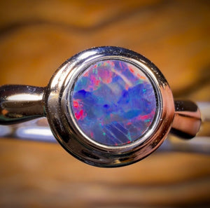 Sterling Silver - Queensland Boulder Opal Doublet Ring