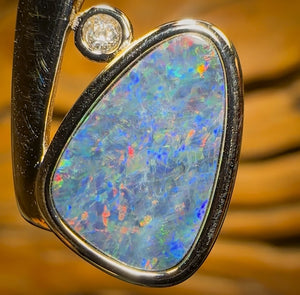 Sterling Silver - Queensland Boulder Opal Doublet Pendant