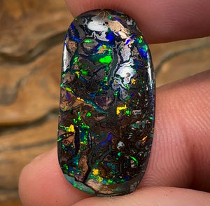18cts - Solid Tribal Pattern Koroit Black Boulder Opal - Opal Whisperers