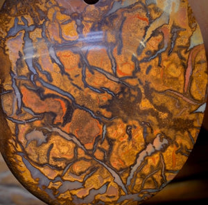 41 x 34mm - Drilled Boulder Opal Pendant w/ Eco Friendly Vegan Cord