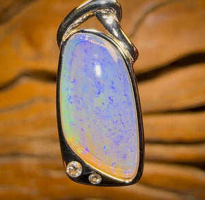 Sterling Silver - Solid South Australian Crystal Opal Pendant