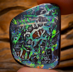 30.1cts - TOP Tribal Australian Black Boulder Opal from Koroit