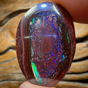 Aren’t You Glad You Hung Around Card! 42.9cts - Yowah Nut Kernel Opal. Double Sided